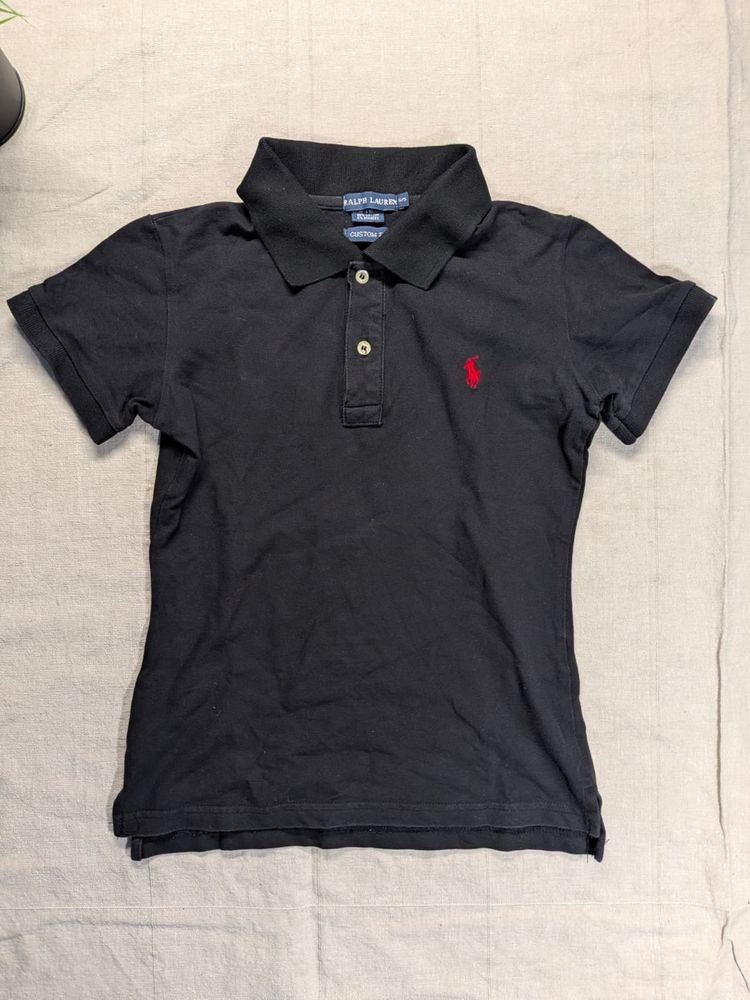 Polo Ralph Lauren Black Polo Shirt Red Logo